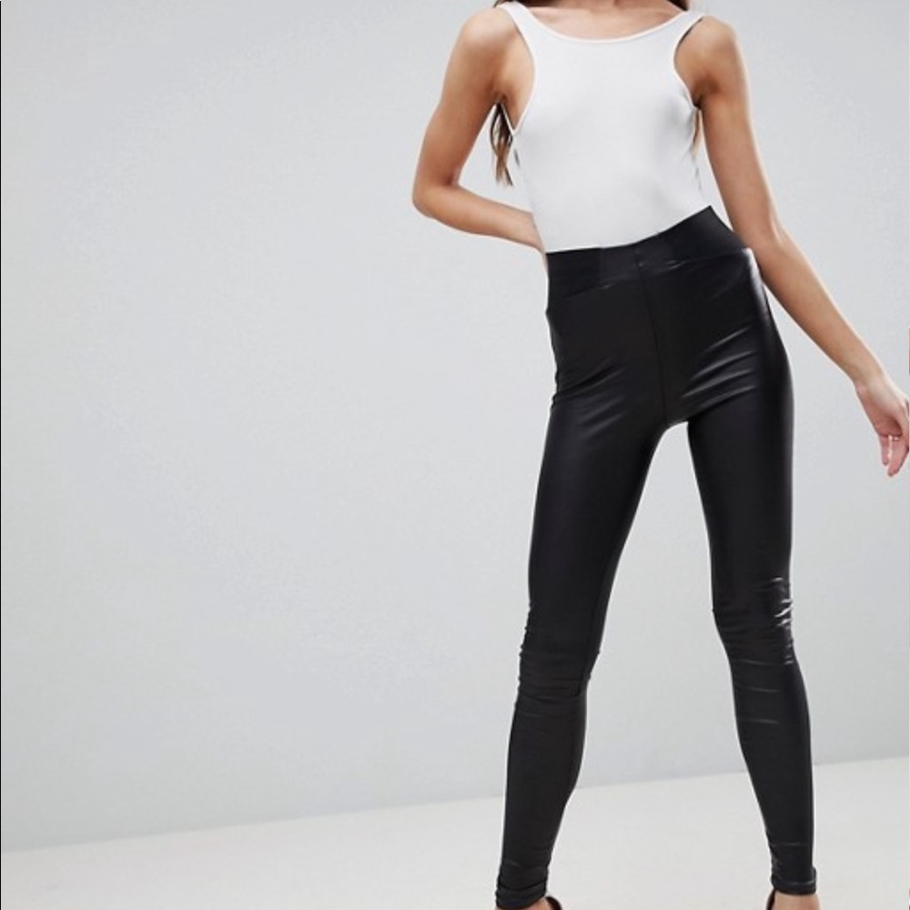 ASOS Tall Leather Look Leggings - US 10 Tall